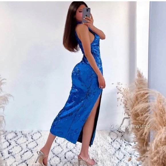 ZARA BLUE SEQUIN DRESS - Picture 10 of 17